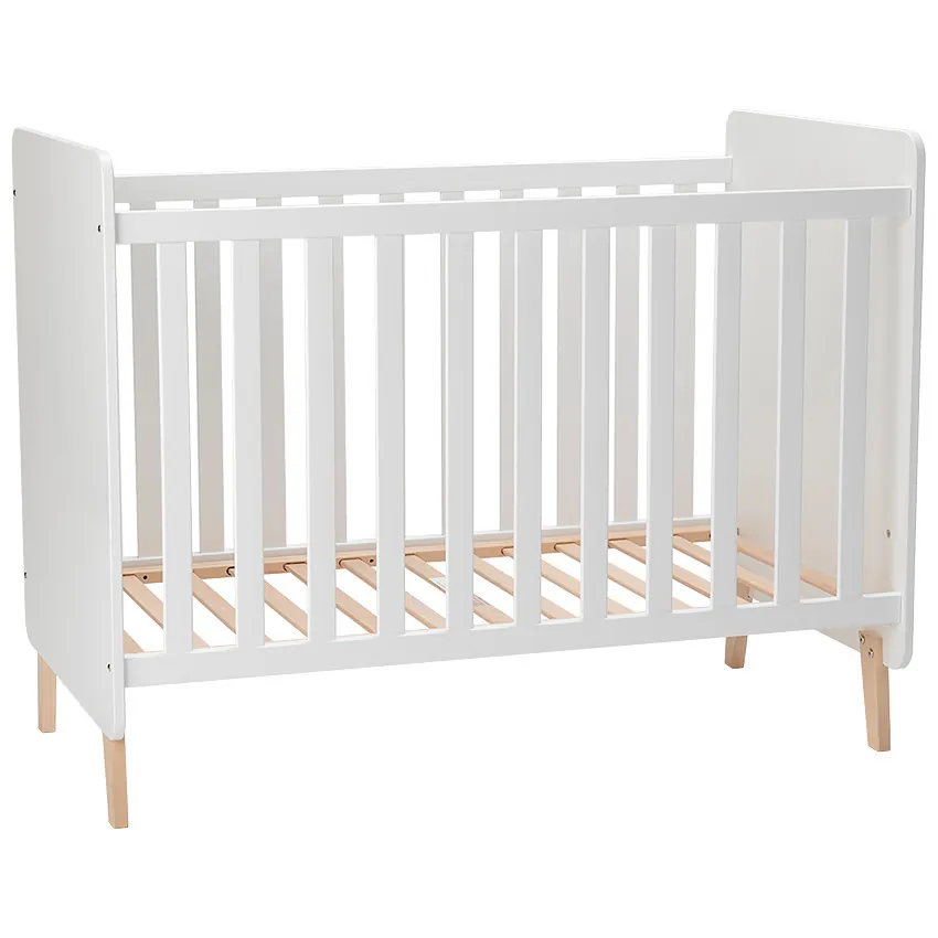 W25017 - Baby Cot W25017 baby cot — side view, solid pine frame