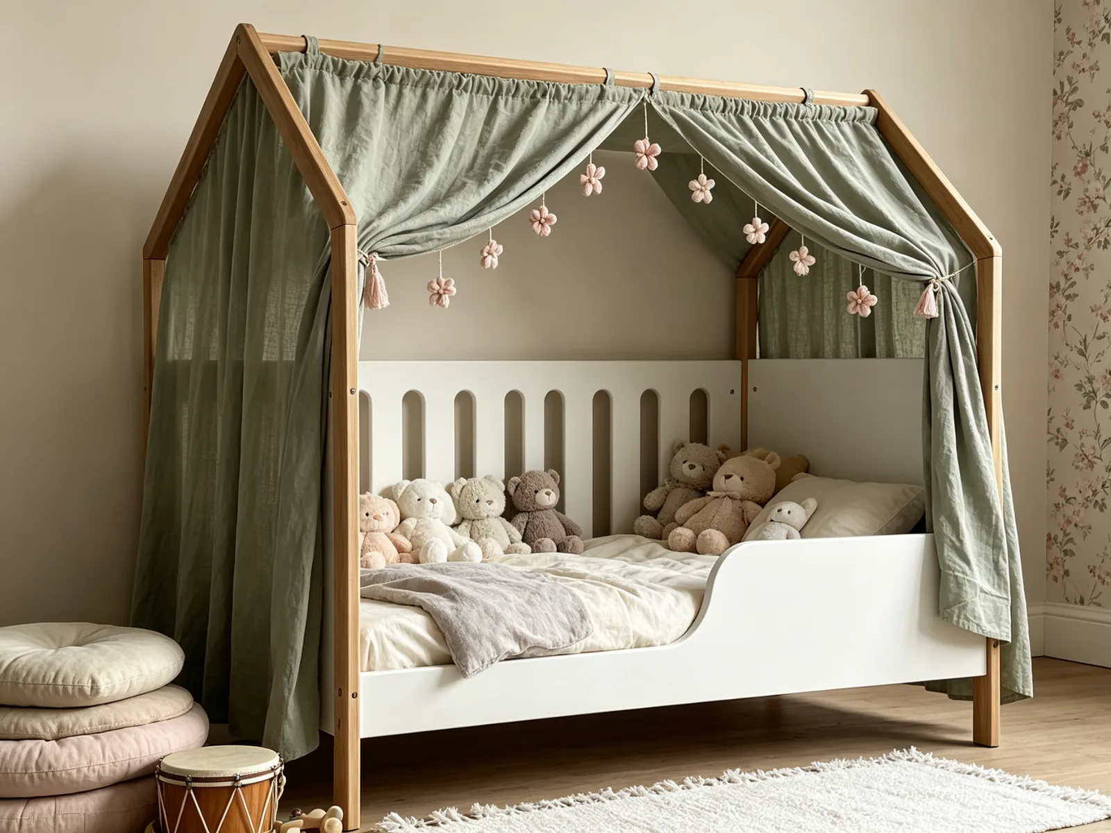 W25021 - 4-in-1 Convertible House Bed W25021 4-in-1 convertible baby cot — structure detail