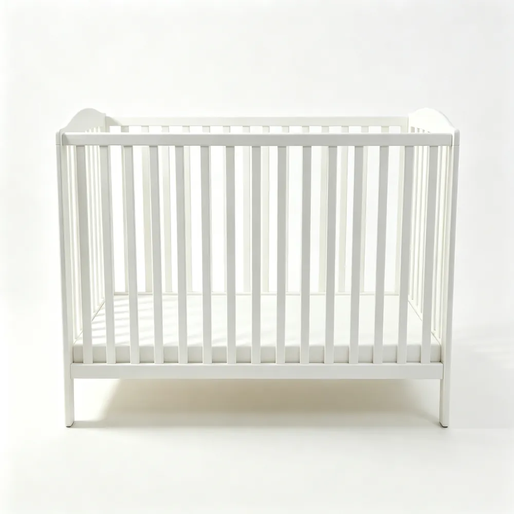 W25055 - Baby Cot W25055 baby cot — side view, solid pine frame