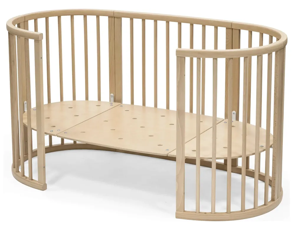 W26009A - Baby Cot W26009A 4-in-1 convertible baby cot — side view, solid pine frame